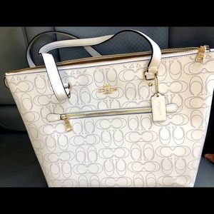 Brand new black and white coach purse